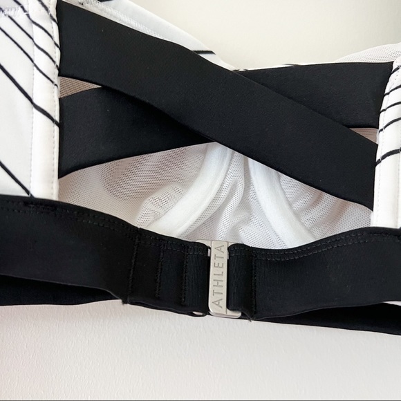 athleta | chevron bikini top black and white 34 B/C - Picture 3 of 5
